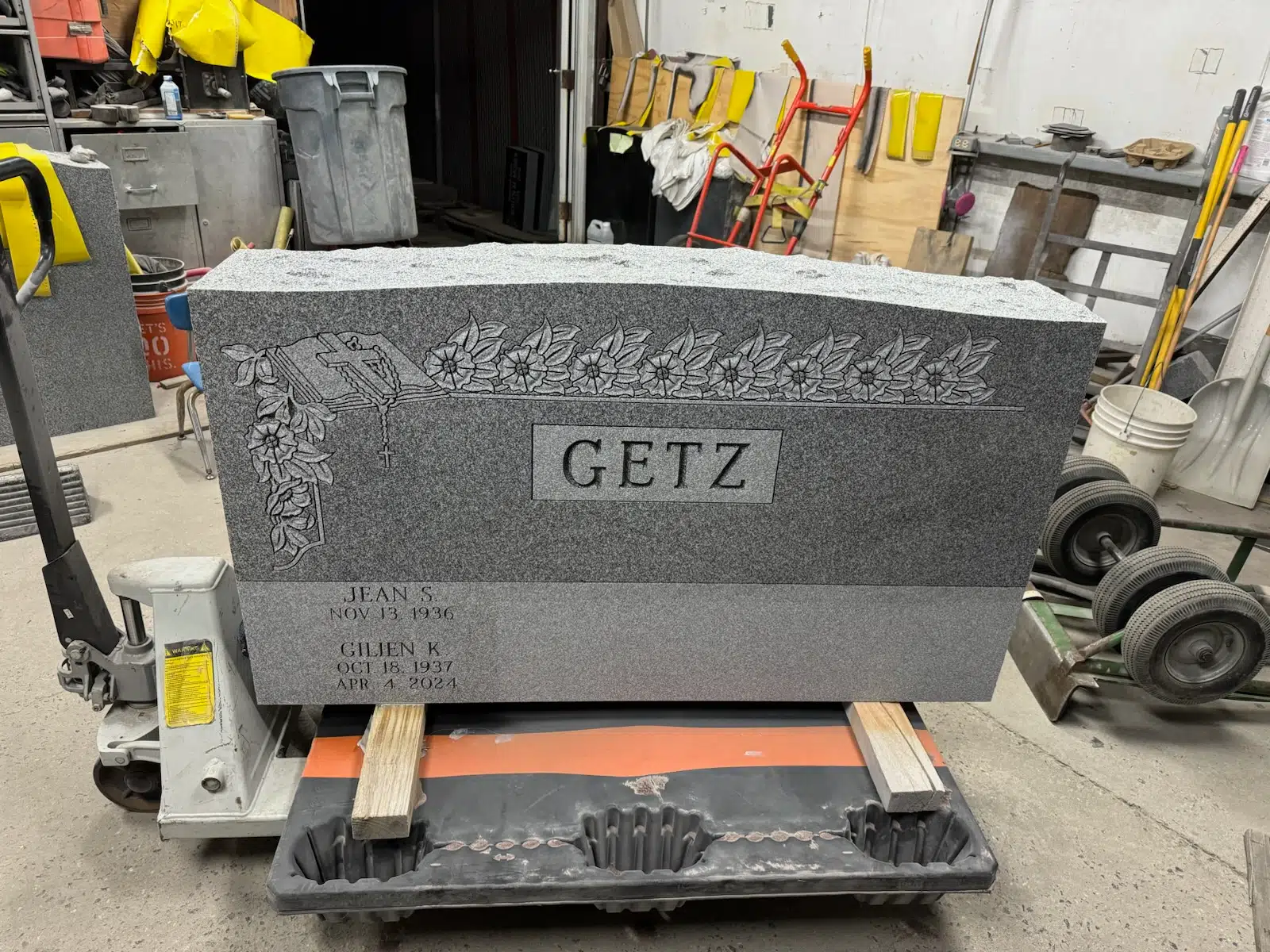 Granite Slant Headstone hand-carved by Slant Headstone Guide in NJ — image 5