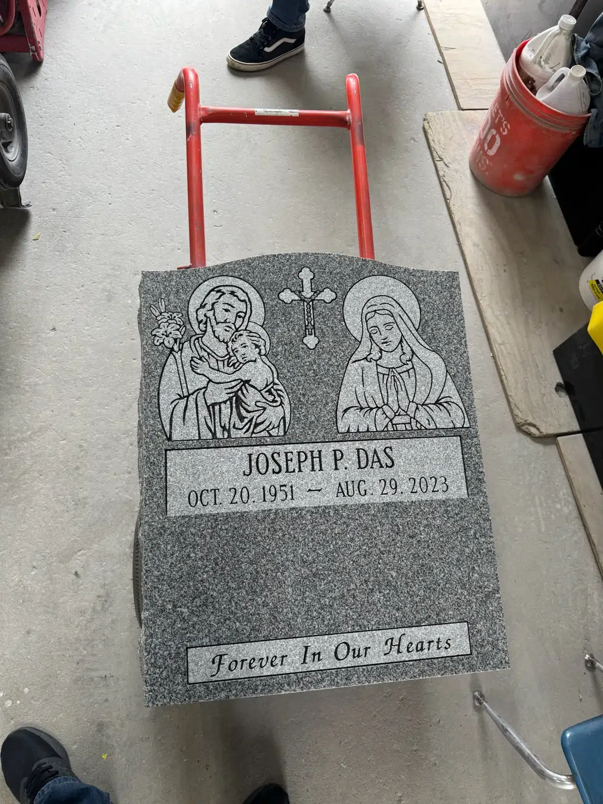 Granite Slant Headstone hand-carved by Slant Headstone Guide in NJ — image 8