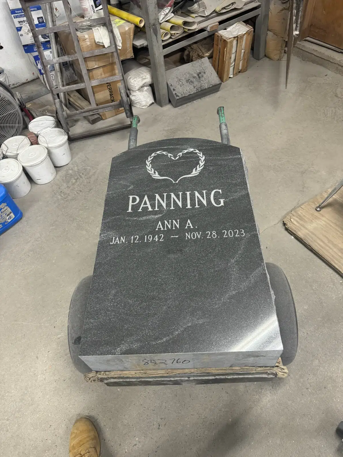 Granite Slant Headstone hand-carved by Slant Headstone Guide in NJ — image 9