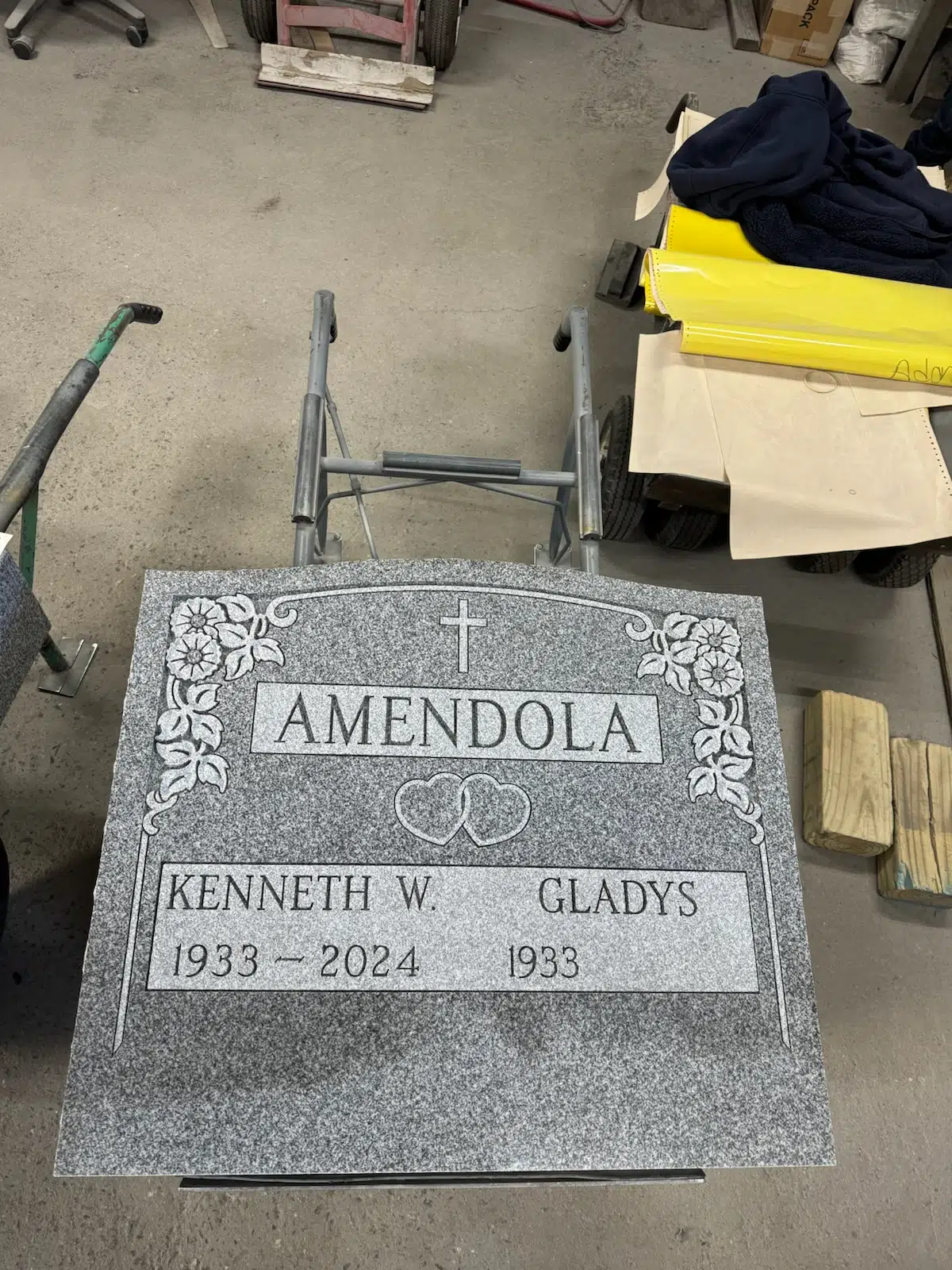 Granite Slant Headstone hand-carved by Slant Headstone Guide in NJ — image 2